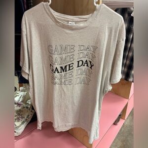 PINK Victoria's Secret Game Day Tee - Cream and Black